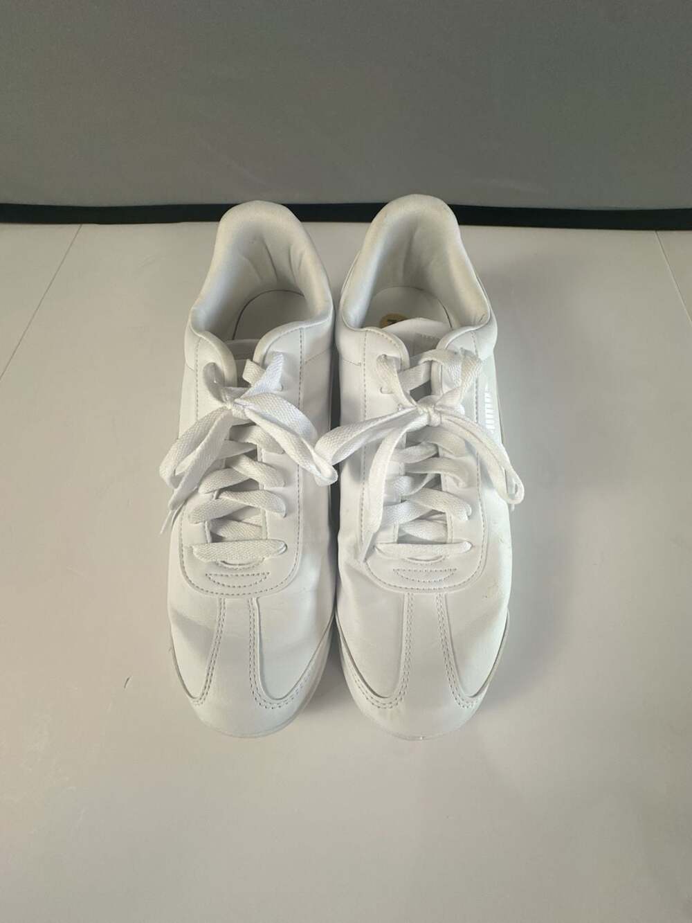 Puma Roma Basic Men's White Sneakers Size 12 Low Top Leather Classic 353572-21 N